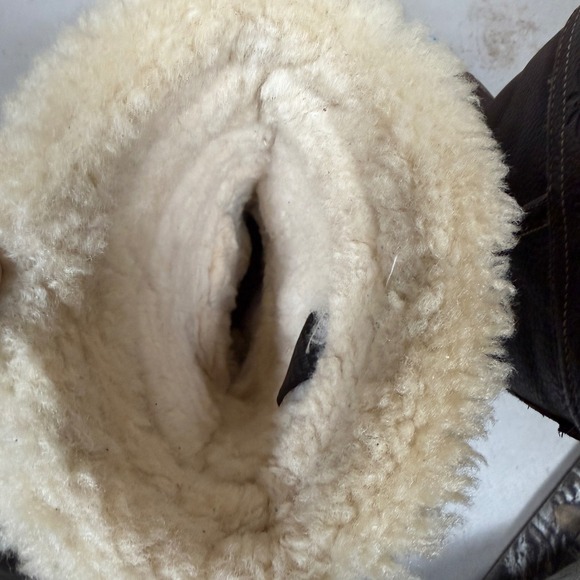 Ulu Womens Brown Leather Shearling Lined Winter Boots Mid Calf Size 7 7KOLL40702 - Picture 5 of 6